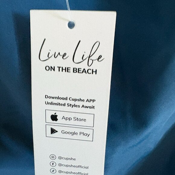 BNWT Cupshe Halter Backless One Piece Swim Floral and Teal Size M - Picture 5 of 7